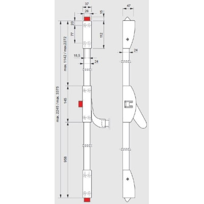 DORMA D2/2H-2D Štvorbodové vertikálne zaistenie