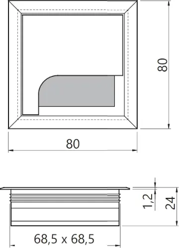 Przepust kablowy do mebli 80 x 80 mm