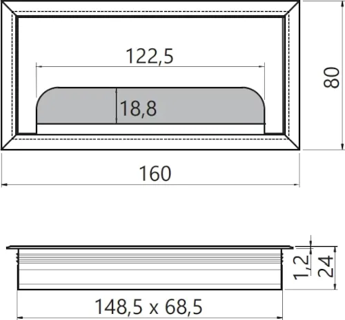 Przepust kablowy do mebli 160 x 80 mm