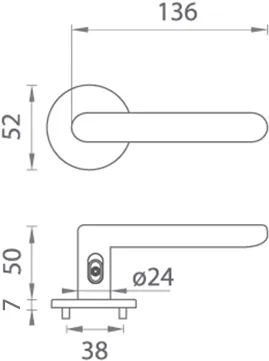 Klamka TUPAI ROUND - R 7S 3957 (z zamkiem)